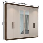 Guarda-roupa Casal 6 Portas Bélgica Com Espelho Carvalho Verm