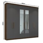 Guarda-roupa Casal 6 Portas Bélgica Com Espelho Carvalho Verm