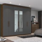 Guarda-roupa Casal 6 Portas Bélgica Com Espelho Carvalho Verm
