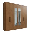 Guarda-roupa Casal 6 Portas Bélgica Com Espelho Carvalho Verm