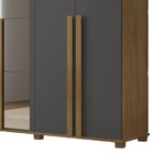 Guarda-roupa Casal 6 Portas C/espelho Amsterdã Cinamomo/grafi