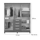 Guarda Roupa Casal 6 Portas C/espelho Baunilha Castanho