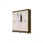 Guarda Roupa Casal 6 Portas C/espelho Baunilha Castanho