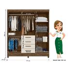 Guarda Roupa Casal 6 Portas C/espelho Baunilha Castanho