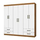 Guarda Roupa Casal 6 Portas Carioca Móveis Branco Freijó