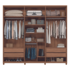 Guarda Roupa Casal 6 Portas Coimbra Com Espelho Jatobá Areia