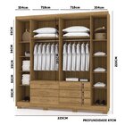 Guarda-roupa Casal 6 Portas Com 6 Gavetas Real Nature/ Champa