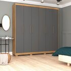 Guarda-roupa Casal 6 Portas Com 6 Gavetas Sevilla Nature/alas