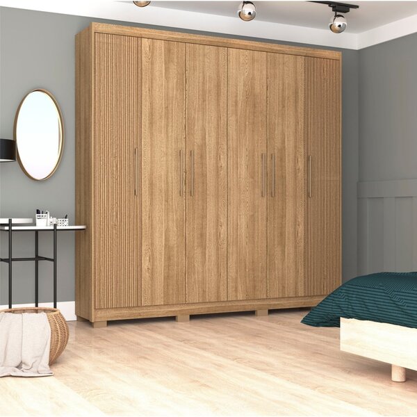 Guarda-roupa Casal 6 Portas Com 6 Gavetas Sevilla Nature/...