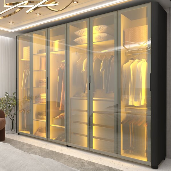 Guarda-roupa Casal 6 Portas Com 6 Portas Reflecta Com Pés Com