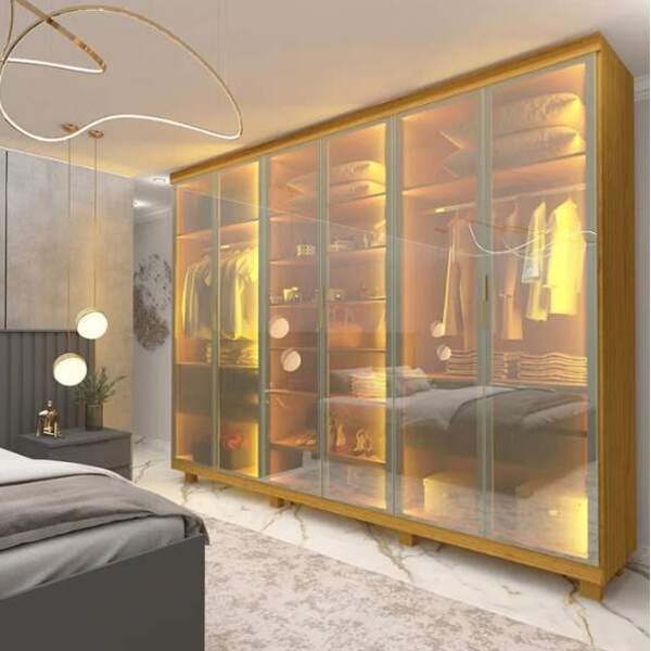 Guarda-roupa Casal 6 Portas Com 6 Portas Reflecta Com Pés Com