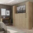 Guarda Roupa Casal 6 Portas Com Escrivaninha Vega Noce Com Pa