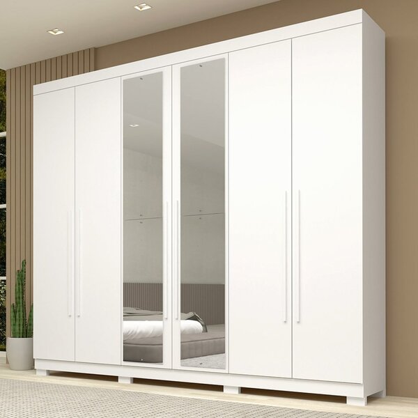Guarda-roupa Casal 6 Portas Com Espelho 100% Mdf 244cm Buganv