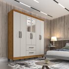 Guarda Roupa Casal 6 Portas Com Espelho 2 Gavetas Cometa Sall