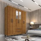 Guarda Roupa Casal 6 Portas Com Espelho 2 Gavetas Cometa Sall