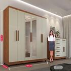 Guarda-roupa Casal 6 Portas Com Espelho 2 Gavetas Porto Imop