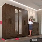 Guarda-roupa Casal 6 Portas Com Espelho 2 Gavetas Porto Imop