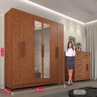 Guarda-roupa Casal 6 Portas Com Espelho 2 Gavetas Porto Imop