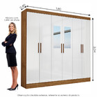 Guarda Roupa Casal 6 Portas Com Espelho 2 Gavetas Reis