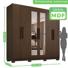 Guarda Roupa Casal 6 Portas Com Espelho 4 Gavetas Sevilha Pri