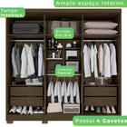 Guarda Roupa Casal 6 Portas Com Espelho 4 Gavetas Sevilha Pri