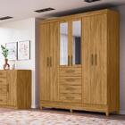 Guarda Roupa Casal 6 Portas Com Espelho 8963 Moval
