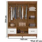 Guarda Roupa Casal 6 Portas Com Espelho 9123 Moval