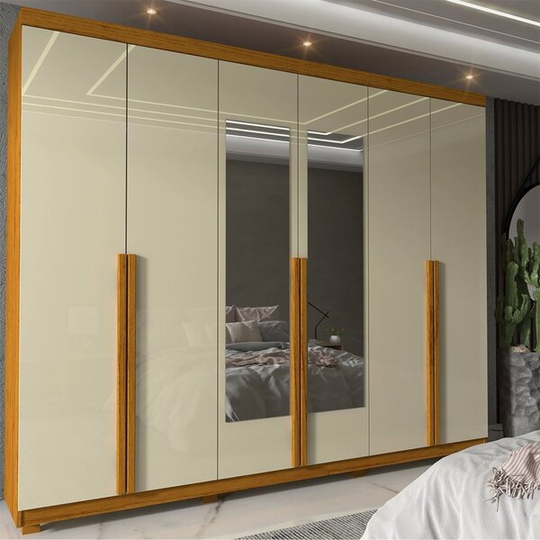 Guarda-roupa Casal 6 Portas Com Espelho Com Pés Imperatriz 10