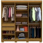 Guarda-roupa Casal 6 Portas Com Espelho Com Pés Império Natur
