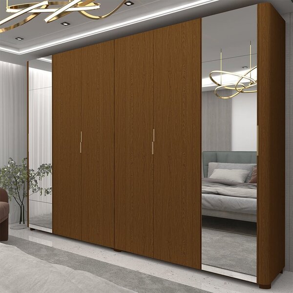 Guarda-roupa Casal 6 Portas Com Espelho Com Pés Innova 100% M