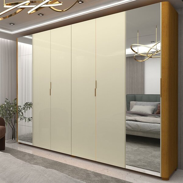 Guarda-roupa Casal 6 Portas Com Espelho Com Pés Innova 100% M