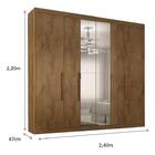 Guarda Roupa Casal 6 Portas Com Espelho E 6 Gavetas Castanho