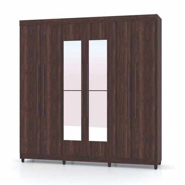 Guarda Roupa Casal 6 Portas Com Espelho Elegance Belmont Vila