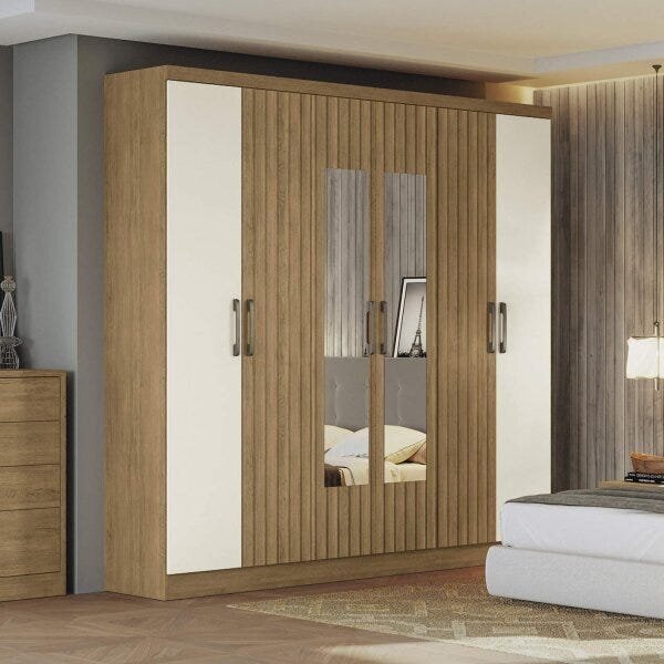 Guarda-roupa Casal 6 Portas Com Espelhos J559 Kappesberg Frei