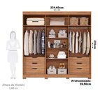 Guarda-roupa Casal 6 Portas Com Pés 234cm 100% Mdf Boston Esp