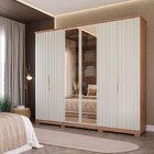 Guarda-roupa Casal 6 Portas Com Pés E Vidro Reflecta 242,5cm