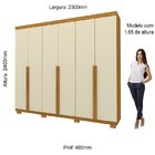 Guarda-roupa Casal 6 Portas Com Pés Imperatriz 100% Mdf Natur