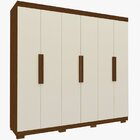 Guarda-roupa Casal 6 Portas Com Pés Império 100% Mdf Castanho