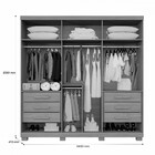 Guarda Roupa Casal 6 Portas Com Pés Moscou Benetil