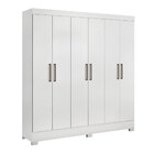 Guarda Roupa Casal 6 Portas Com Pés Prático Branco 63020 Demó