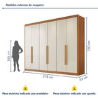 Guarda Roupa Casal 6 Portas Com Puxador De Madeiras 8 Gavetas