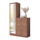 Guarda Roupa Casal 6 Portas Cômoda Ampelios Jatobá Grafite