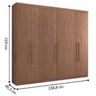 Guarda Roupa Casal 6 Portas Cômoda Ampelios Jatobá Grafite
