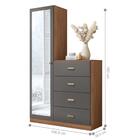 Guarda Roupa Casal 6 Portas Cômoda Ampelios Jatobá Grafite