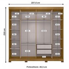 Guarda-roupa Casal 6 Portas De Abrir Com Espelho E 2 Gavetas