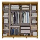 Guarda-roupa Casal 6 Portas De Abrir Com Espelho E 2 Gavetas