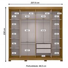 Guarda-roupa Casal 6 Portas De Abrir Com Espelho E 2 Gavetas
