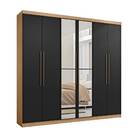 Guarda-roupa Casal 6 Portas De Abrir E 3 Gavetas Internas Mon