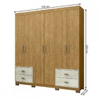 Guarda-roupa Casal 6 Portas De Abrir E 4 Gavetas Interna Dumo