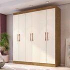 Guarda Roupa Casal 6 Portas De Bater 2 Gavetas Xangai Off Whi